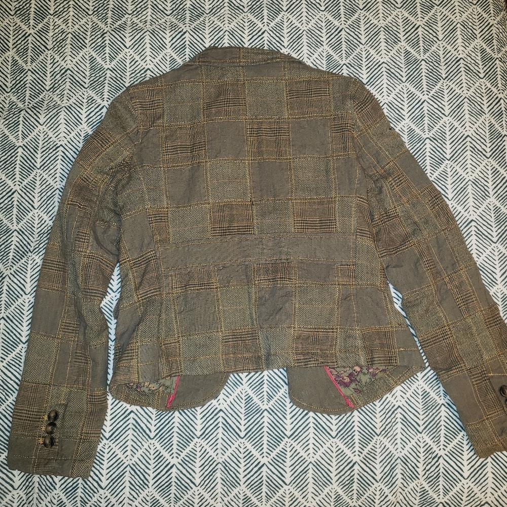 Vintage Gap Patchwork Plaid Blazer - image 2